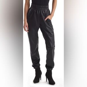 Commando Faux Leather Smocked Joggers